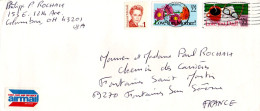 USA ETATS UNIS AFFRANCHISSEMENT COMPOSE SUR LETTRE DE COLOMBUS POUR LA FRANCE 1988 - Lettres & Documents