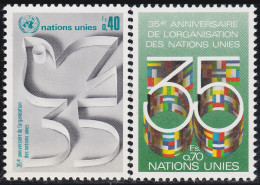 Nacione Unidas Ginebra 92/93 1980 35º Aniversario De Las Naciones Unidas MNH - Altri & Non Classificati