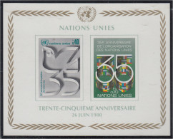 Nacione Unidas Ginebra HB 2 1980 35º Aniversario De Las Naciones Unidas  MNH - Blocchi & Foglietti