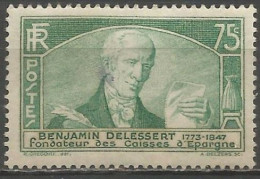 France - N°303 * - Benjamin Delessert Fondateur Des Caisses D'Epargne - Neufs