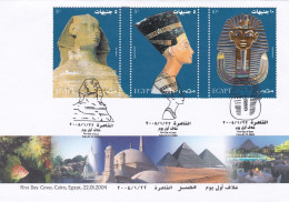 Egypte- Lettre -2004 - FDC .....timbres. ( Archéologie Et Richesses De L'Egypte )....cachets  22-01-2004 - Lettres & Documents