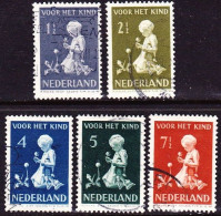 1940 Kinderzegels Gebruikte Serie NVPH 374 / 378 - Oblitérés