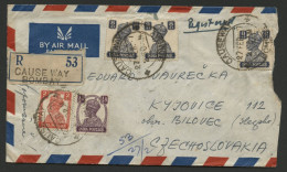 01253*INDIA*BOMBAY TO CZECHOSLOVAKIA*RECO AIRMAIL COVER*1947 - Covers & Documents