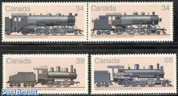 Canada 1985 Locomotives 4v (2v+[:]), Mint NH, Transport - Railways - Unused Stamps