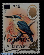 Aitutaki 1990 OHMS Overprint 1v, Mint NH, Nature - Birds - Kingfishers - Aitutaki