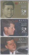 USA PRESIDENT JOHN F. KENNEDY ZODIAC HOROSCOPE GEMINI 3 PHONE CARDS - Personaggi