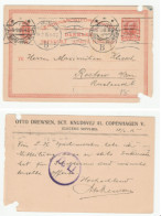 1915 ELECTRIC Co DENMARK To ROSTOV On Don RUSSIA Postal STATIONERY CARD Cover Stamps Energy Electricity - Electricité