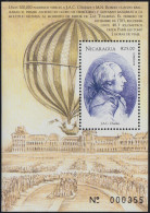 Nicaragua HB 287 1999 Eventos Destacados Globo De Hidrógeno J.A.C Charles MNH - Nicaragua