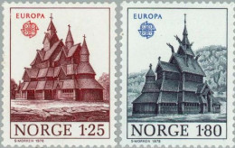 Noruega - 725/26 - 1978 Europa Monumentos Iglesias Esculpidas En Madera Lujo - Andere & Zonder Classificatie