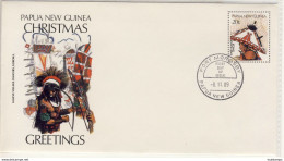 PAPUA NEW GUINEA - Cover, Christmas Greetings, KAVEVE Village Dancers, FDC 8.11.89 , Postal Stationary , Ref. 132 - Papouasie-Nouvelle-Guinée