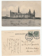 1911 Postcard CASTLE Helsinger DENMARK  To Gb Cover Stamps - Lettres & Documents
