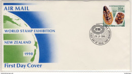 PAPUA NEW GUINEA - Air Mail Cover, FDC 1990, World Stamp Exhibition New Zealand, Ref. 132 - Papua New Guinea