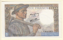 10 Francs MINEUR FRANCE  Type 1941 F.08.14 Neuf - 10 F 1941-1949 ''Mineur''