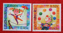 Europa CEPT – The Circus Cirkus Mi 1579-1580 Yv 1524-1525 2002 POSTFRIS / MNH ** Luxembourg Luxemburg - Unused Stamps