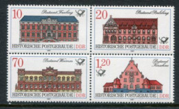 DDR 1987 Historic Postal Buildings Block MNH / **.  Michel 3067-70 - Ungebraucht