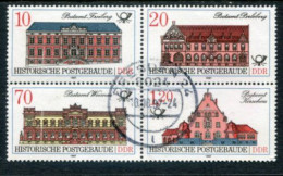 DDR 1987 Historic Postal Buildings Block Used With Postal Cancel.  Michel 3067-70 - Used Stamps