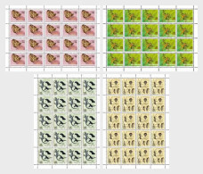 Liechtenstein 2024 Fauna Insects Butterflies Provisional Overprints Set Of 4 Sheetlets MNH - Vlinders