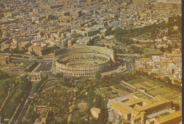 Italy PPC Roma From The Air Colisseum Colosseo Colisée Kolosseum ROMA 1974 VÆRLØSE Denmark (2 Scans) - Colosseo