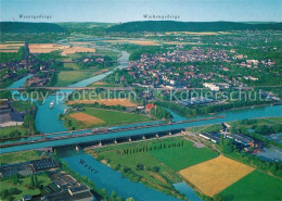 73046627 Minden Westfalen Fliegeraufnahme Mit Weser Mittellandkanal Und Wiehenge - Minden