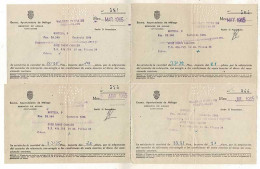 Lote De 4 Recibos Abastecimiento De Aguas. Ayuntamiento De Málaga. 1965 - Malta