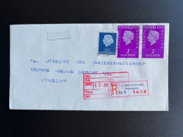 NETHERLANDS 1976 REGISTERED LETTER 'S GRAVENHAGE NASSAUPLEIN TO UTRECHT 12-07-1976 NEDERLAND AANGETEKEND - Cartas & Documentos
