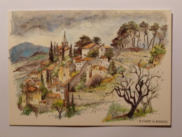 BONNIEUX (84/Vaucluse) - Vue Du Village - Carte Postale D'après Aquarelle Robert Lepine - Bonnieux