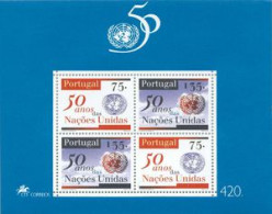 Portugal - 109-HB - 1995 50º Aniv. De La ONU Hojita Bloque 4 Sellos 2 Nº 2054+ - Altri & Non Classificati