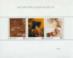 Portugal - 71-HB - 1990 Pinturas Portuguesas Del S XX Hojita Bloque 3 Val. Nº  - Sonstige & Ohne Zuordnung