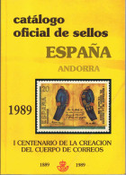 Catálogo Oficial De Sellos España Andorra 1989. I Centenario De La Creación Del Cuerpo De Correos - Bellas Artes, Ocio