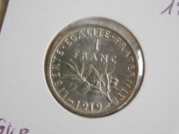 France 1 Franc 1919 SEMEUSE (654) Argent Silver - 1 Franc