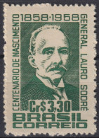 1958 Brasilien ** Mi:BR 950, Sn:BR 885, Yt:BR 666, Centenary Of The Birth Of General Lauro Sodré - Statesman - Nuevos