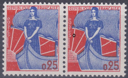 18168 Variété : N° 1234 Marianne à La Nef Boule Dans Le S De POSTES Tenant à Normal ** - Unused Stamps