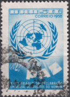 1958 Brasilien ° Mi:BR 951, Sn:BR 886, Yt:BR 668, 10 Years Of Universal Human Rights Declaration - Usati
