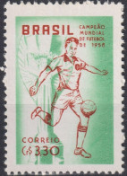 1959 Brasilien ** Mi:BR 952, Sn:BR 887, Yt:BR 670, FIFA World Cup 1958 - Sweden - Unused Stamps