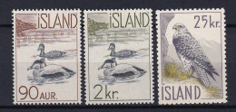 172 ISLANDE 1959 - Y&T 295 + 296 + 298 - Complet Oiseau Rapace Canard - Neuf ** (MNH) Sans Charniere - Ungebraucht