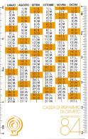Calendarietto - Cassa Di Risparmio Di Foligno - Anno 1984 - Petit Format : 1981-90