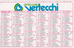 Calendarietto - Centro Carta Vertecchi - Anno 1985 - Petit Format : 1981-90