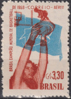 1959 Brasilien AEREO ** Mi:BR 955, Sn:BR C89, Yt:BR PA77, Brazil, World Champion Basketball - Luftpost