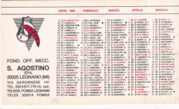 Calendarietto - Fomsa - Legnano - Milano - Anno 1984 - Small : 1981-90