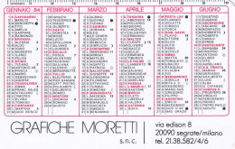 Calendarietto - Grafiche Moretti - Segrate - Milano - Anno 1984 - Petit Format : 1981-90