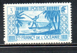 ETABLISSEMENTS DE L'OCEANIE FRENCH OCEANIA 1934 1940 SPEAR FISHING 3fr MNH - Neufs