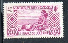 ETABLISSEMENTS DE L'OCEANIE FRENCH OCEANIA 1934 1940 TAHITIAN GIRL 40fr MNH - Neufs