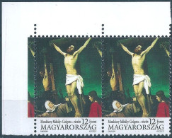 C5731 Hungary Art Pinting Religion Holiday Easter Jesus Pair MNH RARE - Religione