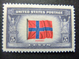 ESTADOS UNIDOS / ETATS-UNIS D'AMERIQUE 1943 / BANDERA DE NORUEGA  YVERT 467 * MH - Ongebruikt