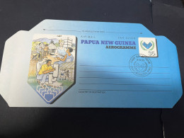 5-3-2024 (2 Y 14) Papua New Guinea Aerogramme - Volunteers X 2 - 35 T - Papua New Guinea