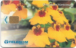 Malaysia - Telekom Malaysia (chip) - Oncidium Varicosum Flower, Chip Siemens S5, 50RM, Used - Malasia