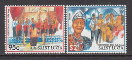 2006 St. Lucia Christmas Musical Instruments Music Noel Navidad  Complete Set Of 2 MNH - St.Lucia (1979-...)