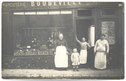 MARINES - Devanture De MAGASIN - Charcuterie BOUDEVILLE - 22 Rue Des Sablons - CARTE PHOTO - Marines