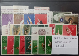 1960 San Marino, Serie Complete-Francobolli Nuovi 22 Valori-MNH ** - Ongebruikt