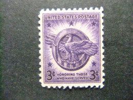 ESTADOS UNIDOS / ETATS-UNIS D'AMERIQUE 1946 / Desmobilización YVERT 492 ** MNH - Unused Stamps